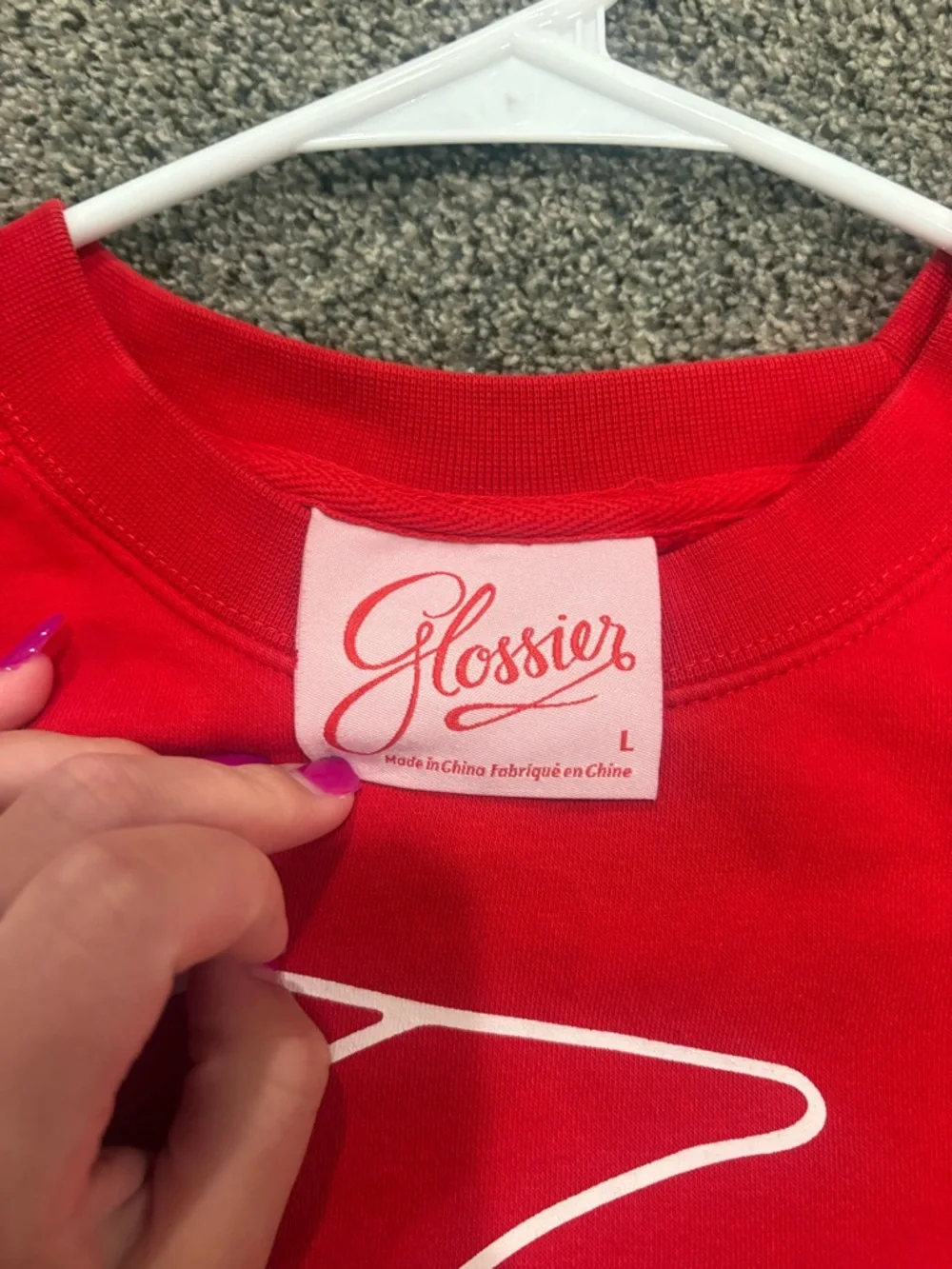 Glossier Red Graphic Crewneck Sweatshirt - Limited Edition - Picture 2 of 3